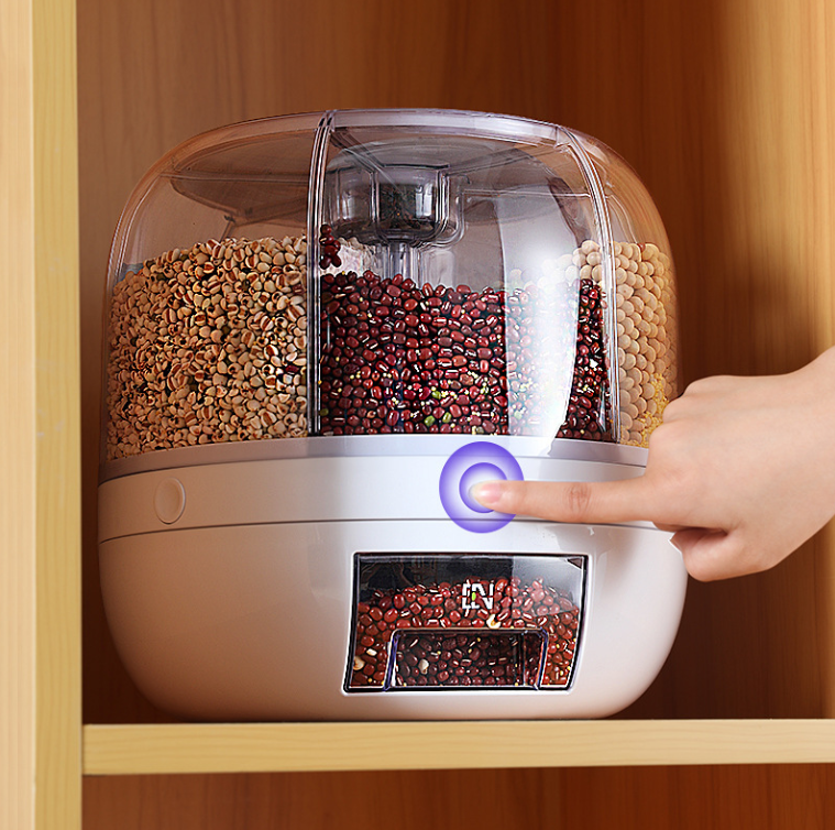 Dispensador Giratorio de Granos y Cereales con Compartimentos