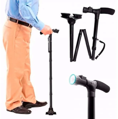 Bastón Ortopédico Plegable con Linterna LED