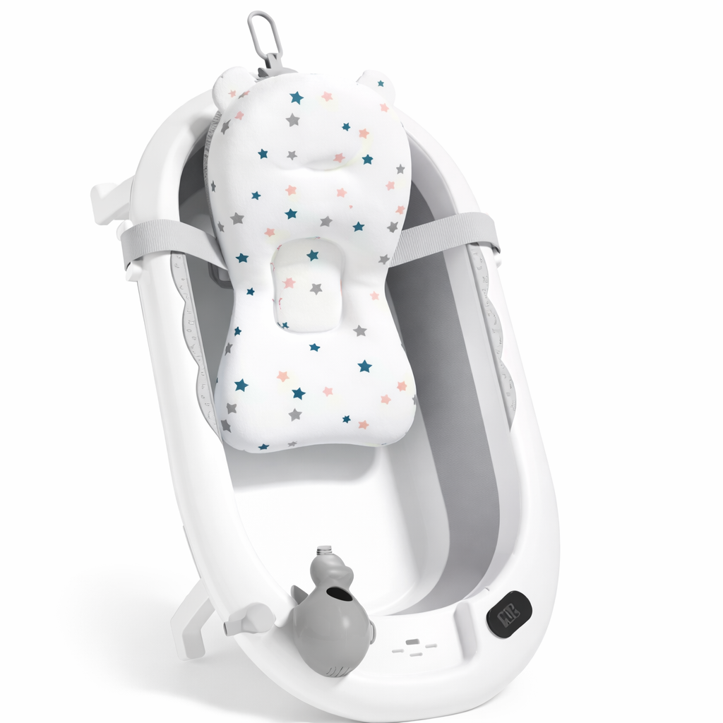 Bañera plegable con control de temperatura.