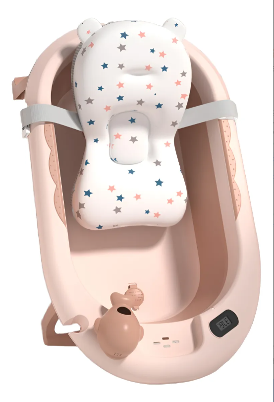 Bañera plegable con control de temperatura.