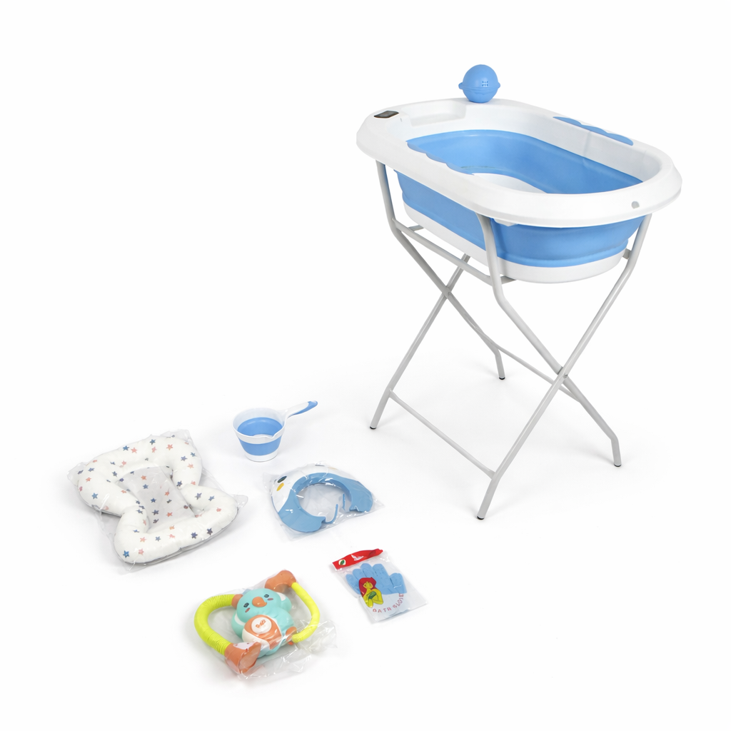 Bañera Plegable con Soporte de Altura en combo