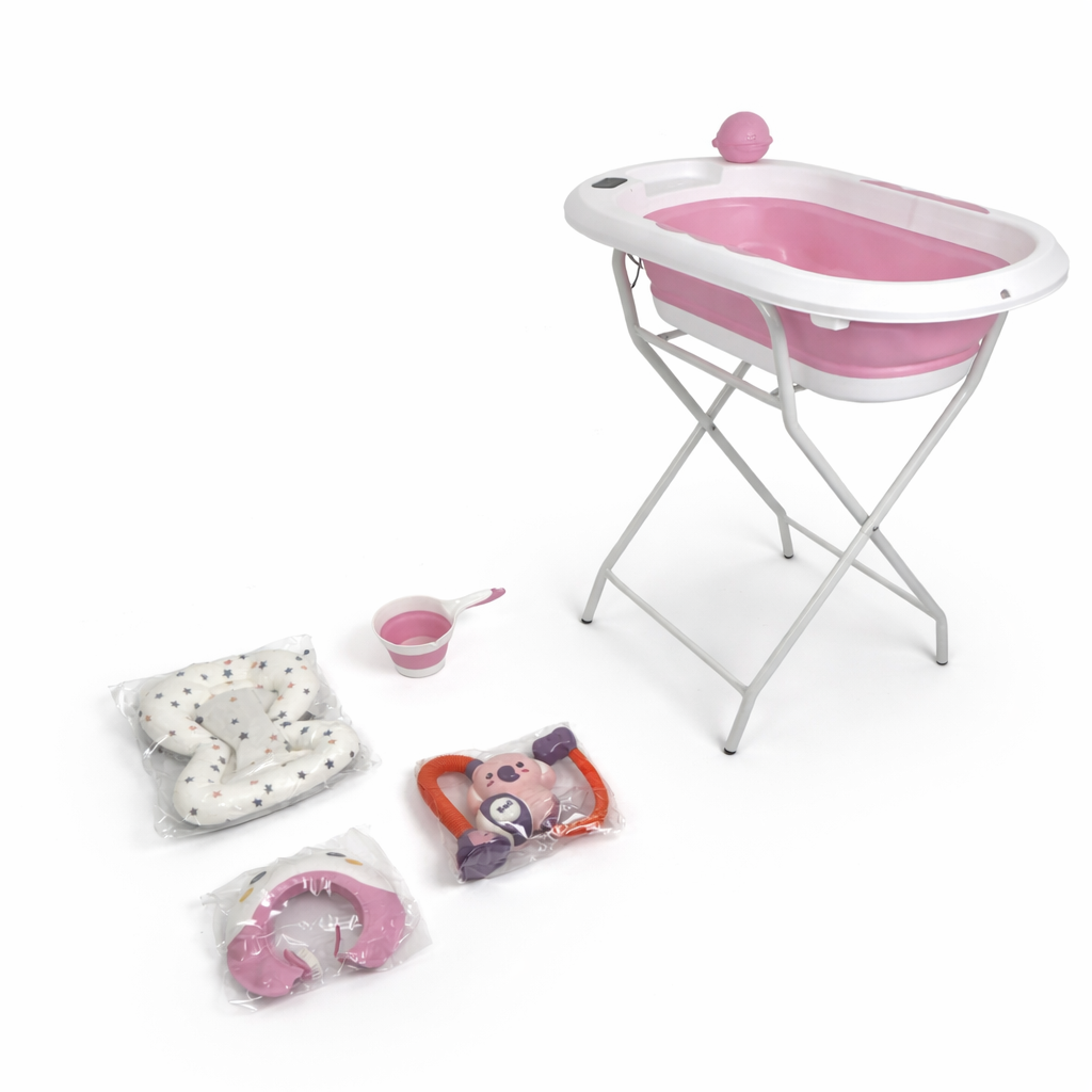 Bañera Plegable con Soporte de Altura en combo