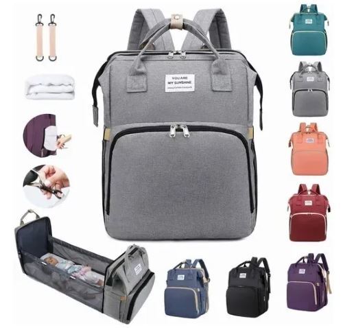 Combo Pañalera Tipo Cuna Multiusos + Kit de Aseo para Bebé