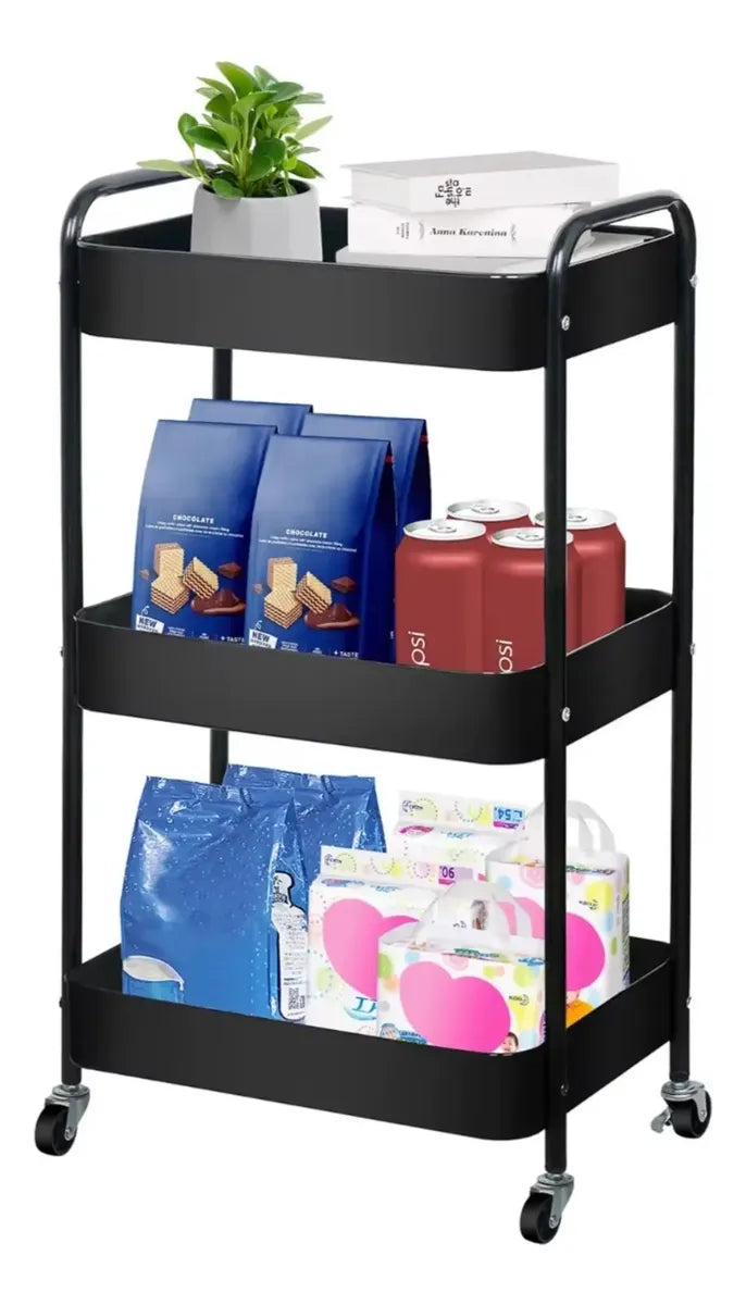 Carrito Organizador de 3 Niveles con Ruedas