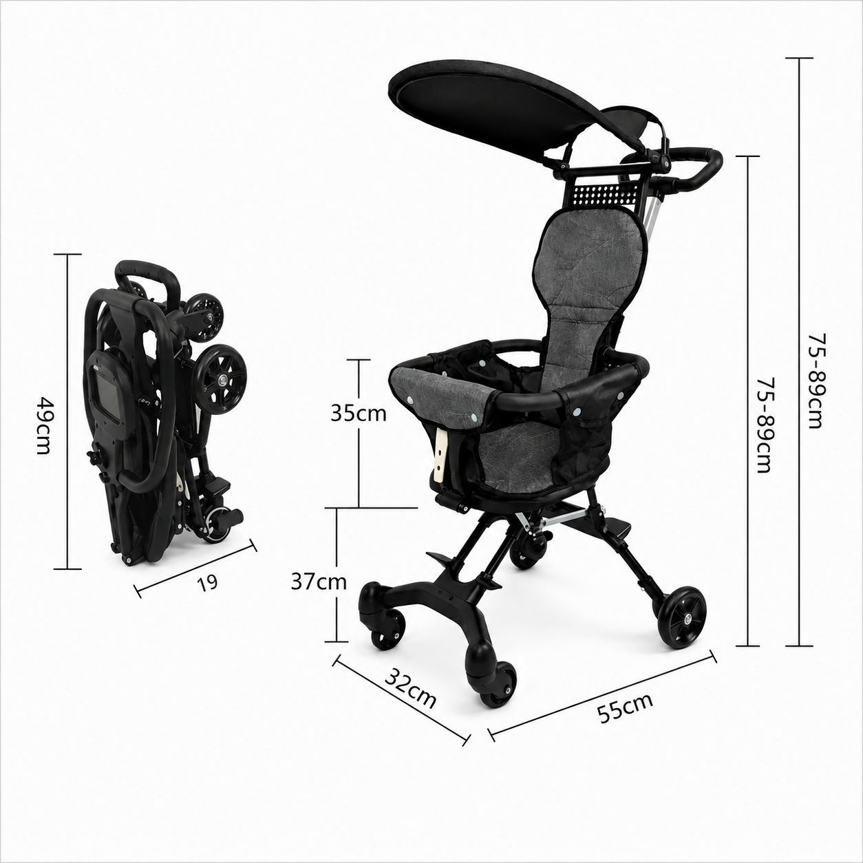 Coche para Bebé Plegable Bidireccional