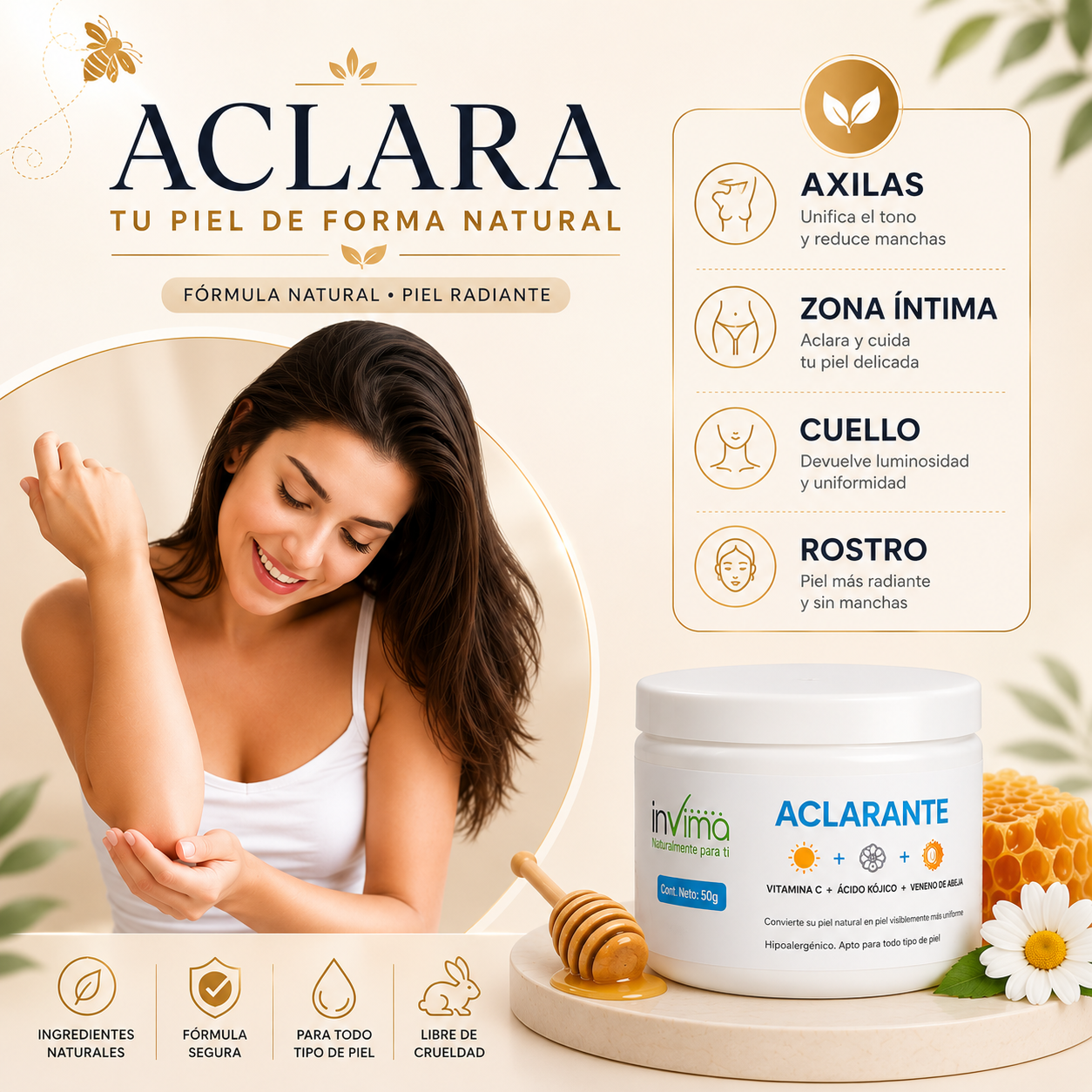 Combo Premium Zamia Power | Bee Venom + Beevana + Crema para Várices + Crema Aclarante Original