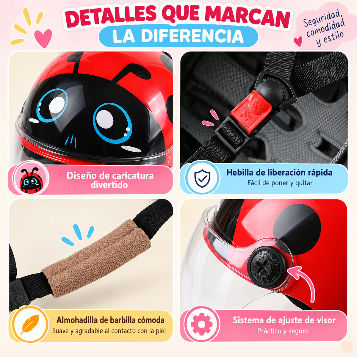 Casco Infantil de Motocicleta Retro