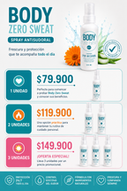 Body Zero SweaSkinRepair | SPRAY ANTITRANSPIRANTE Y DESODORANTE DE LARGA DURACIÓN