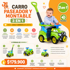 Carro Paseador Y Montable 3 En 1
