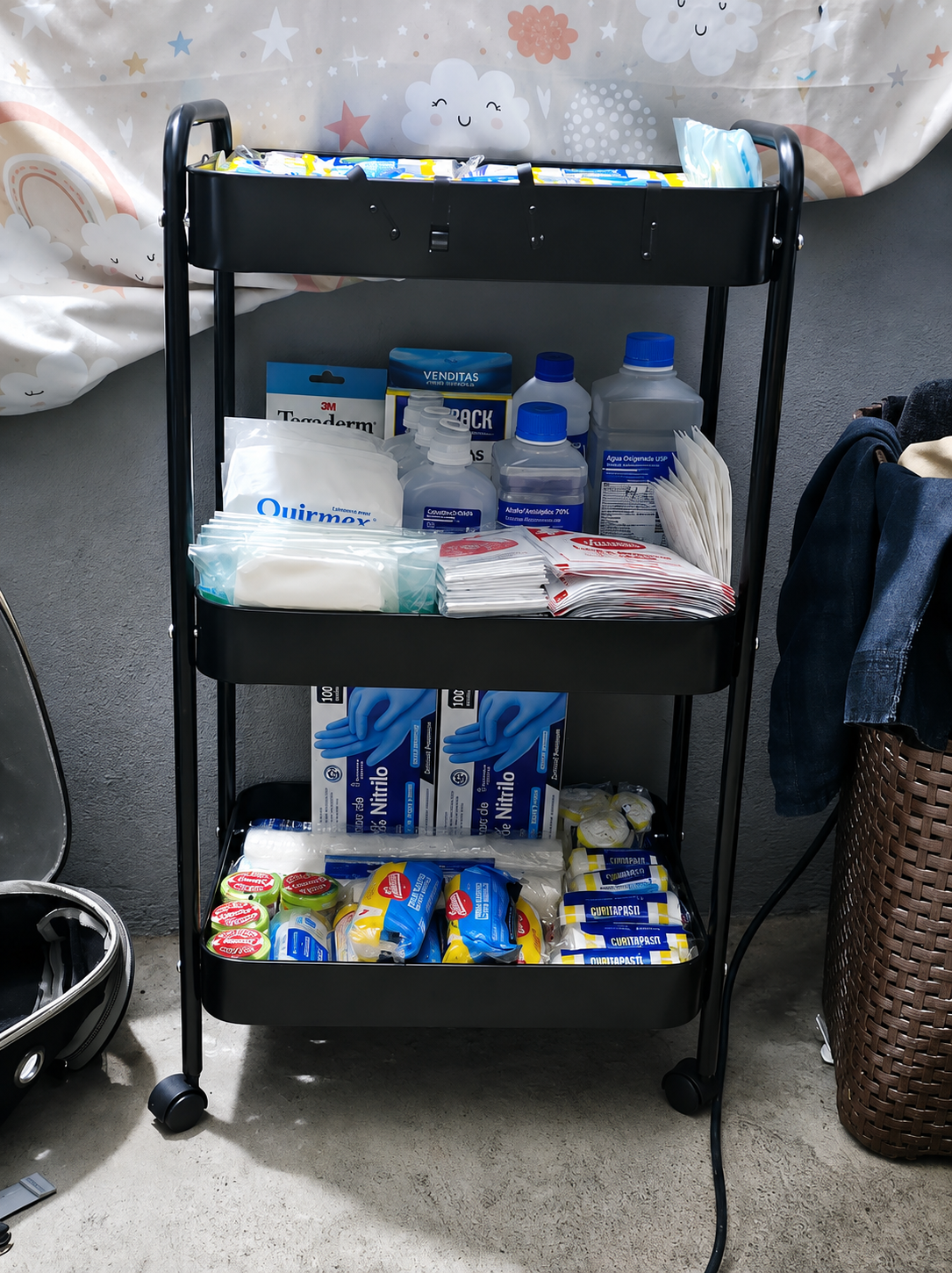 Carrito Organizador de 3 Niveles con Ruedas