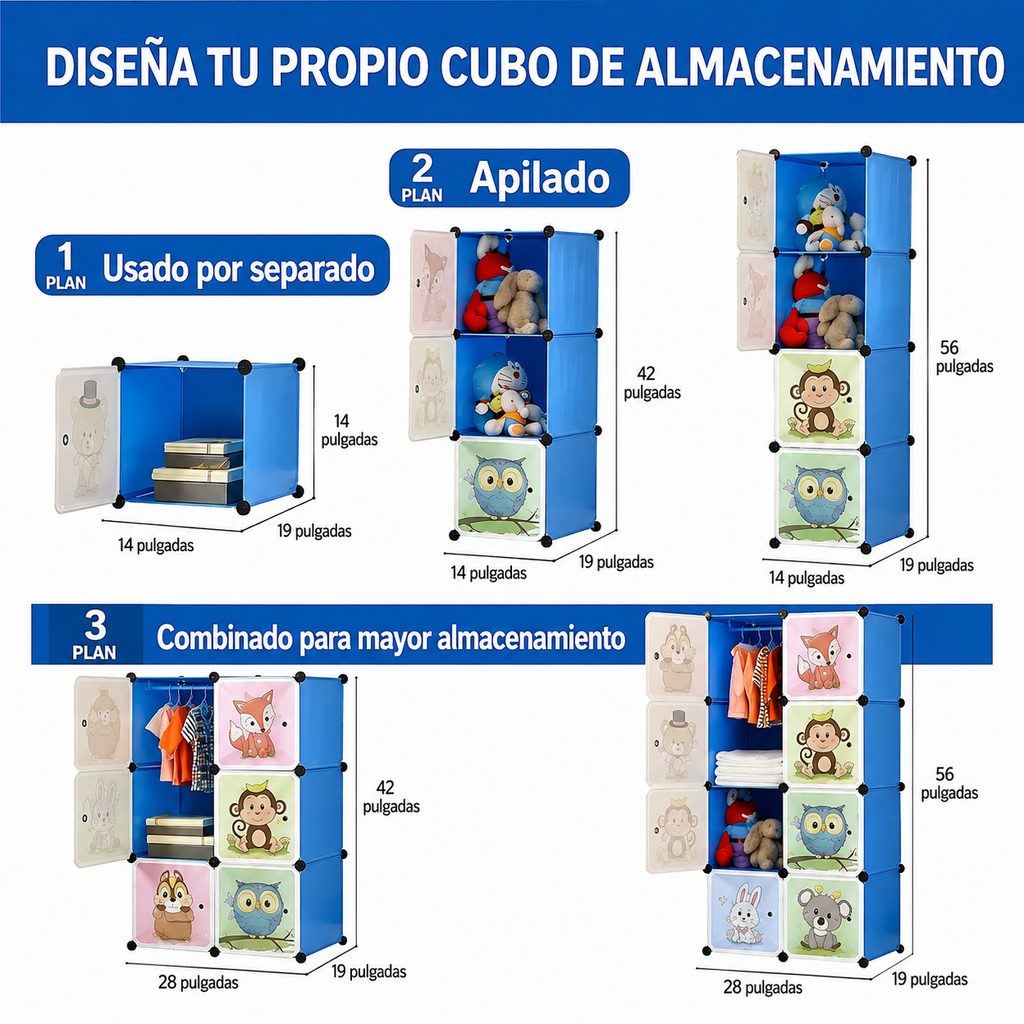 Armario Modular Infantil 8 Modulos