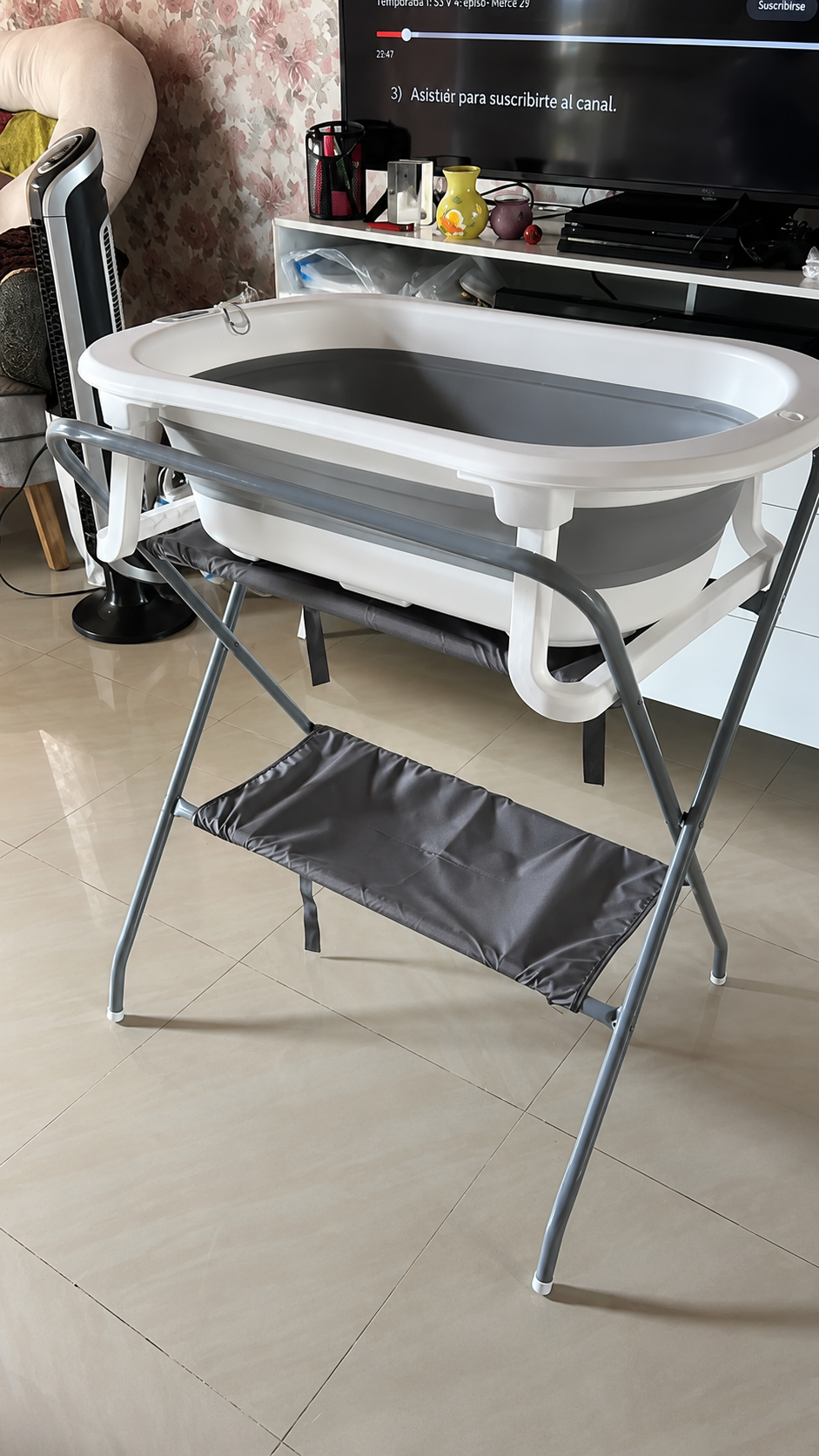 Bañera Plegable con Soporte de Altura en combo