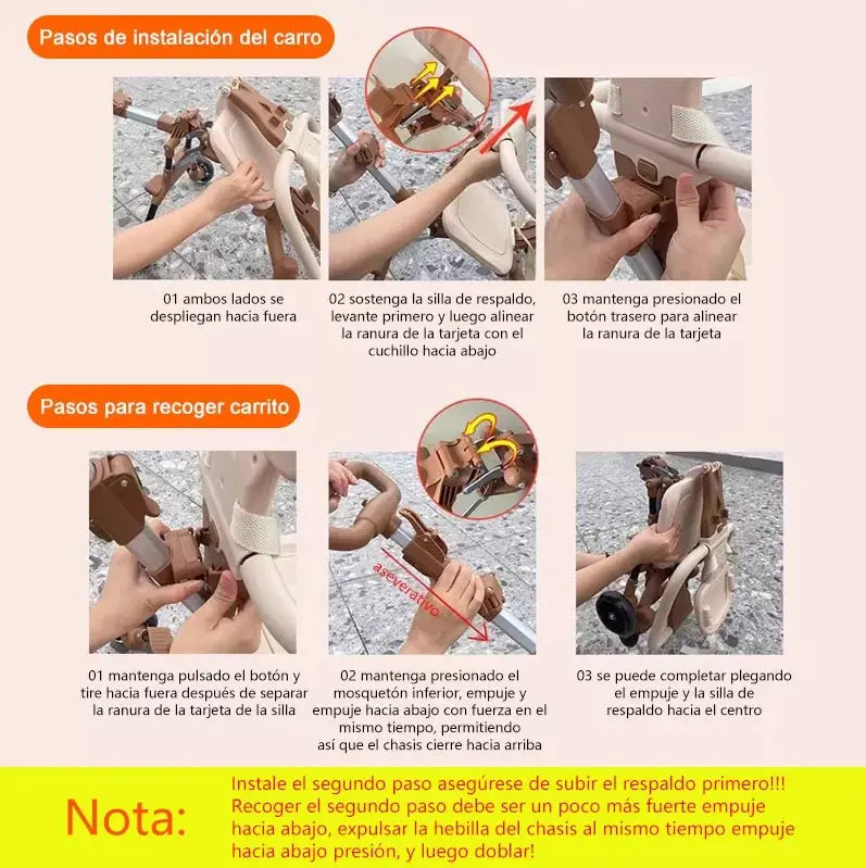 Coche para Bebé Plegable Bidireccional