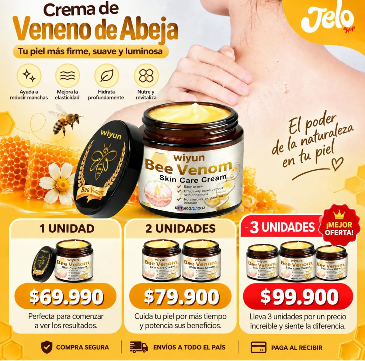 Bee Venom Crema de Veneno de Abeja | Cuidado y Apariencia Renovada de la Piel