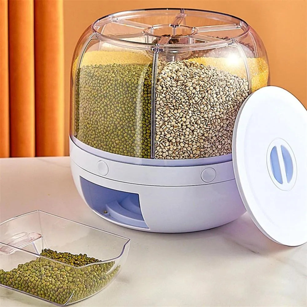Dispensador Giratorio de Granos y Cereales con Compartimentos