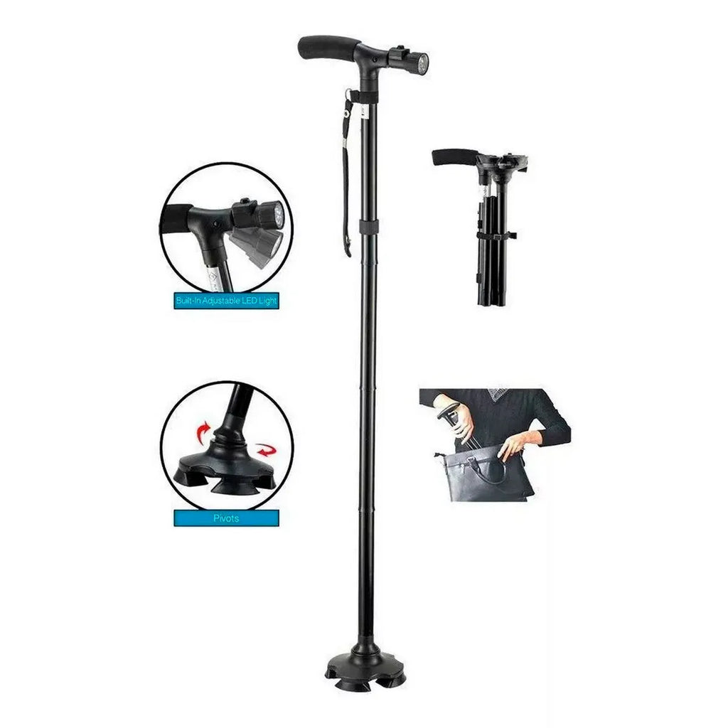 Bastón Ortopédico Plegable con Linterna LED