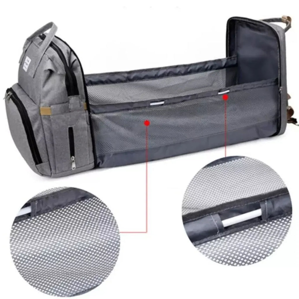 Combo Pañalera Tipo Cuna Multiusos + Kit de Aseo para Bebé