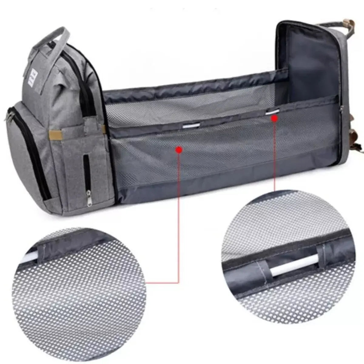 Combo Pañalera Tipo Cuna Multiusos + Kit de Aseo para Bebé